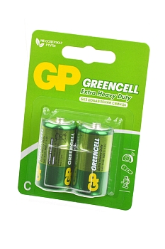 Батарейка (элемент питания) GP Greencell GP14G-2CR2 R14 BL2, 1 штука