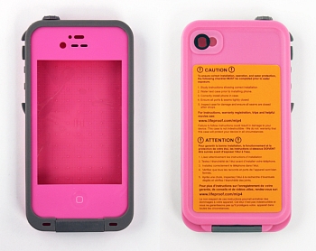 Чехол для Apple iPhone 4, 4S "Life Proof", розовый (коробка)